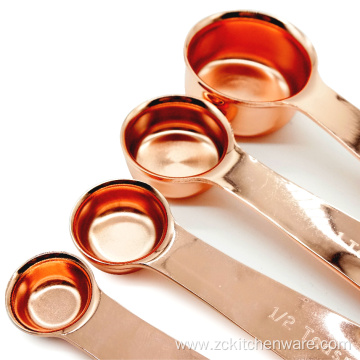 Copper-plated Stainless Steel Measuring Spoons Set Of 4